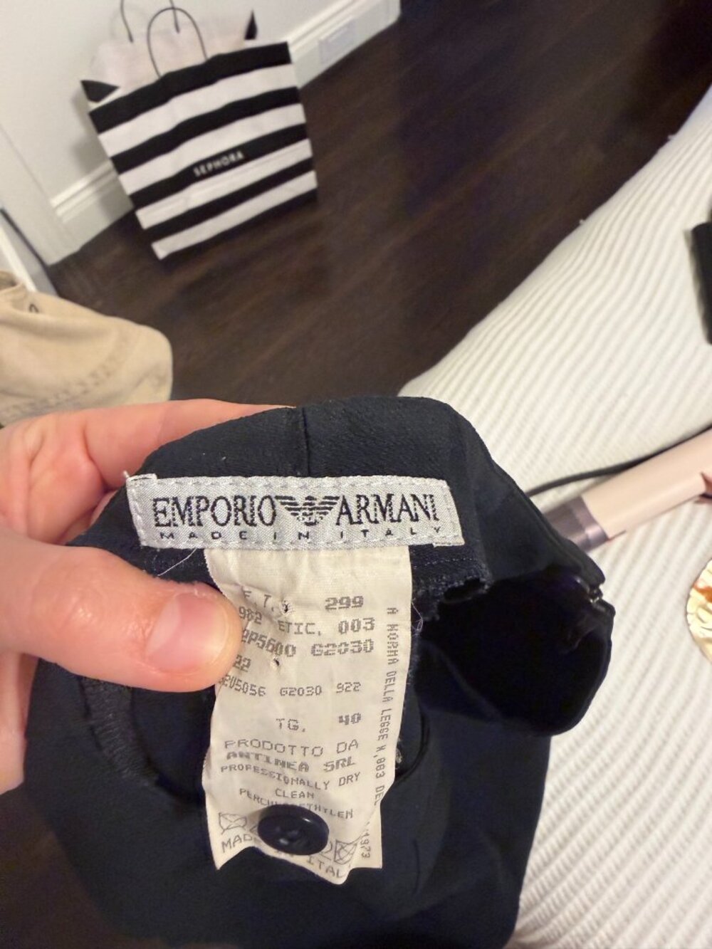 Vintage Emporio Armani Black Dress Pants Made in Italy